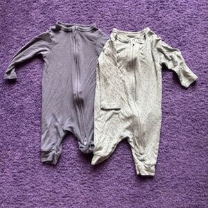 Cloud Island zip up baby body suits - 0-3 months (x2)